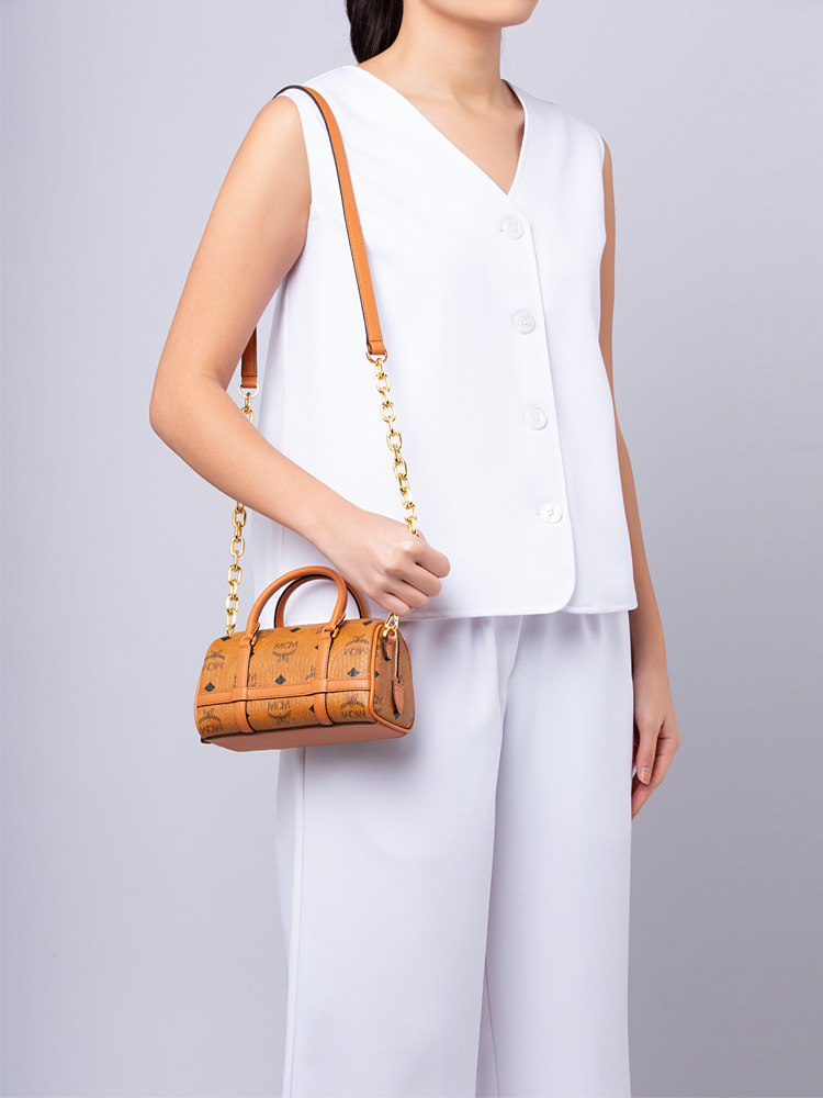 Visetos Aren Mini Boston Bag Cognac