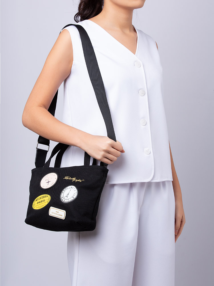 LH5EG2DE Cannes Canvas Mini Tote Black Multi