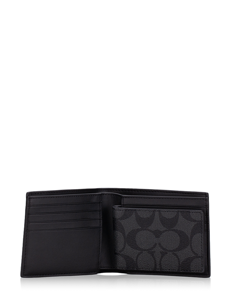 Men CR905 Signature 3 in 1 Wallet Charcoal Black