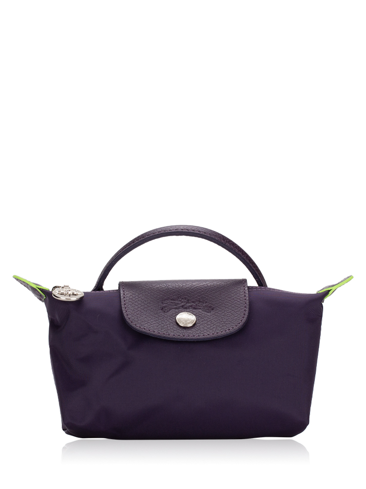 Le Pliage Green Pouch With Handle Bilberry