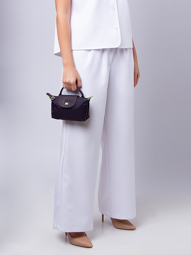 Le Pliage Green Pouch With Handle Bilberry