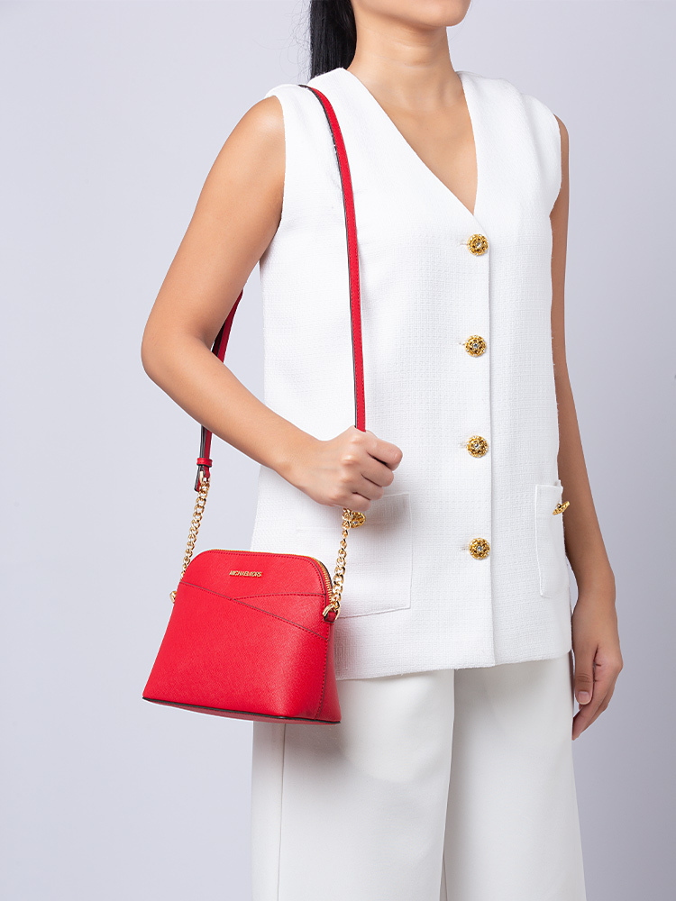 Jet Set Medium Dome Crossbody Bright Red