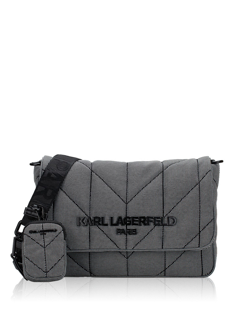 Voyage Nylon Crossbody Black White