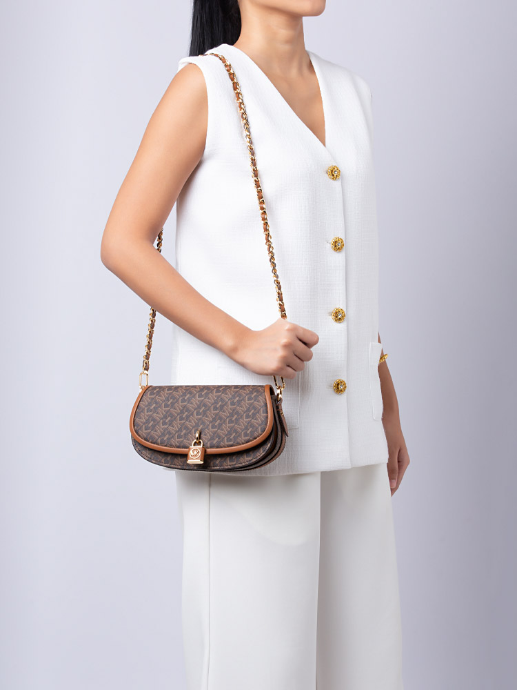 Signature Mila Small EW Chain Messenger Brown Luggage