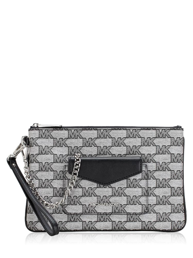 Monogram Jet Set Item Large 2 in 1 Card Case Wristlet Black