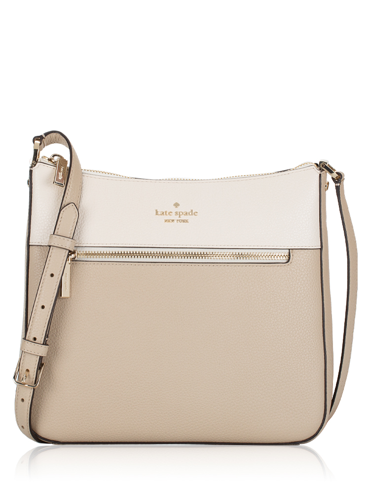 Leila Colorblock Leather Swingpack Crossbody Light Sand