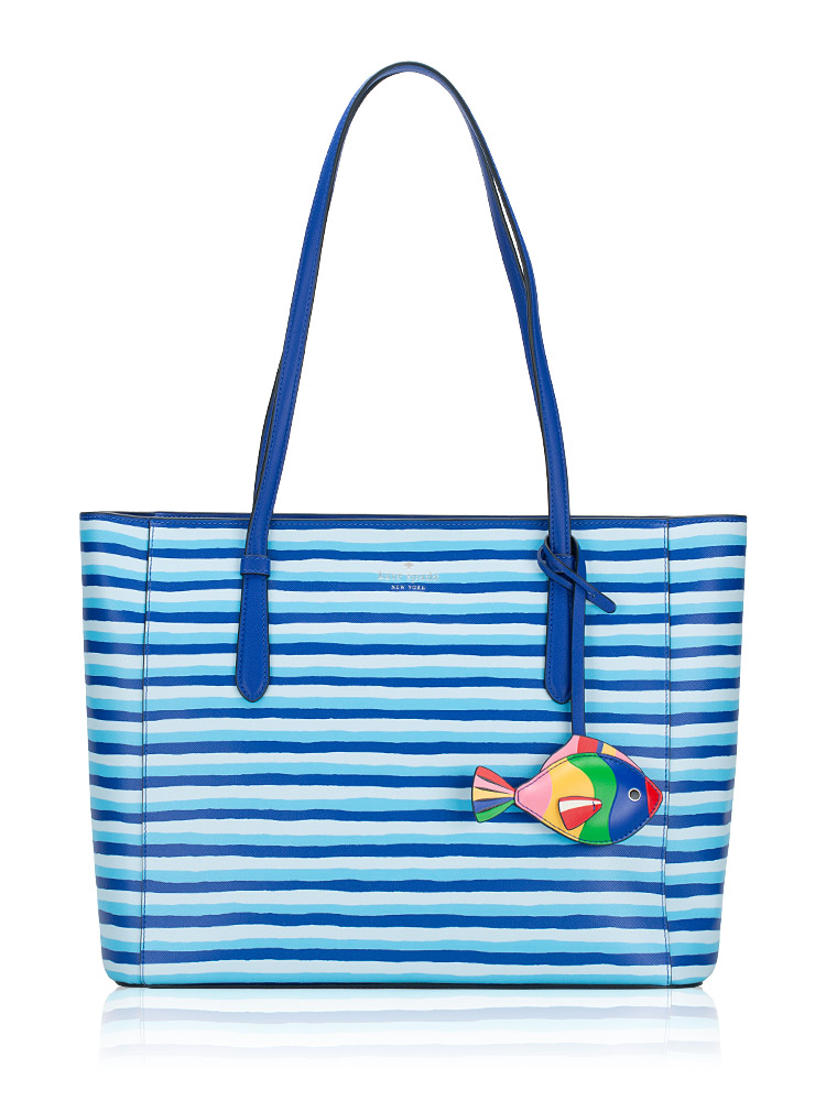 Schuyler Wave Stripe Medium Tote Blue Multi