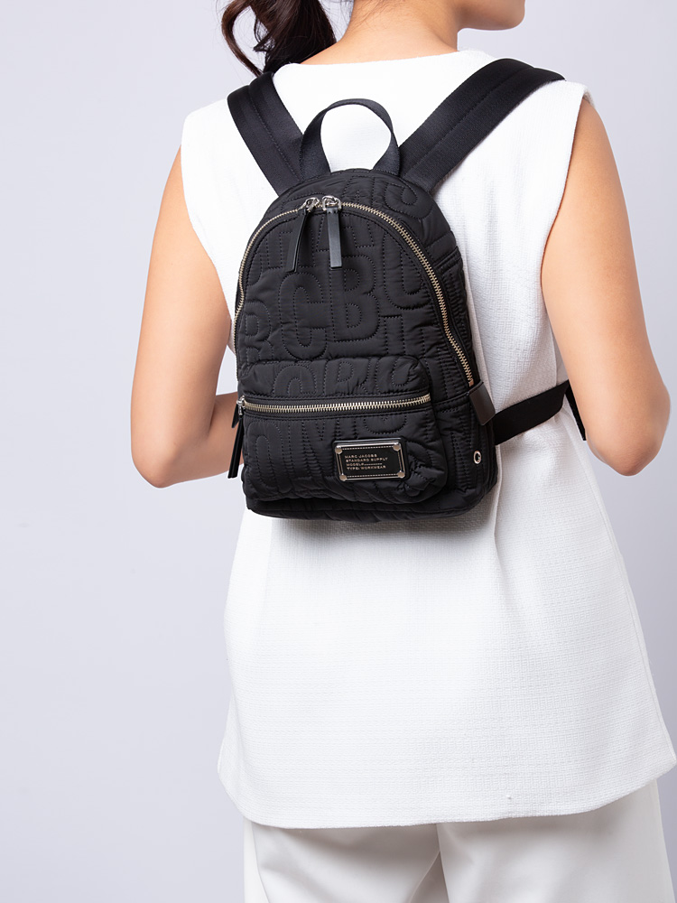 4S4HBP002H02 Nylon Quilted Mini Backpack Black