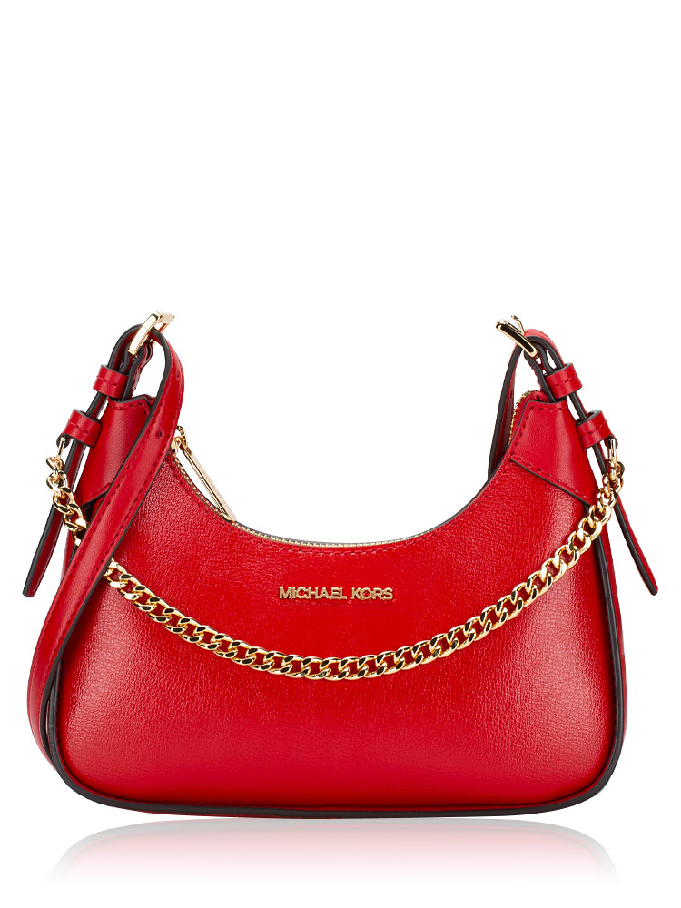 Wilma Leather Small Chain Crossbody Bright Red