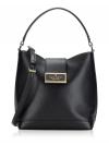 Reegan Smooth Leather Bucket Bag Black