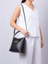 Reegan Smooth Leather Bucket Bag Black