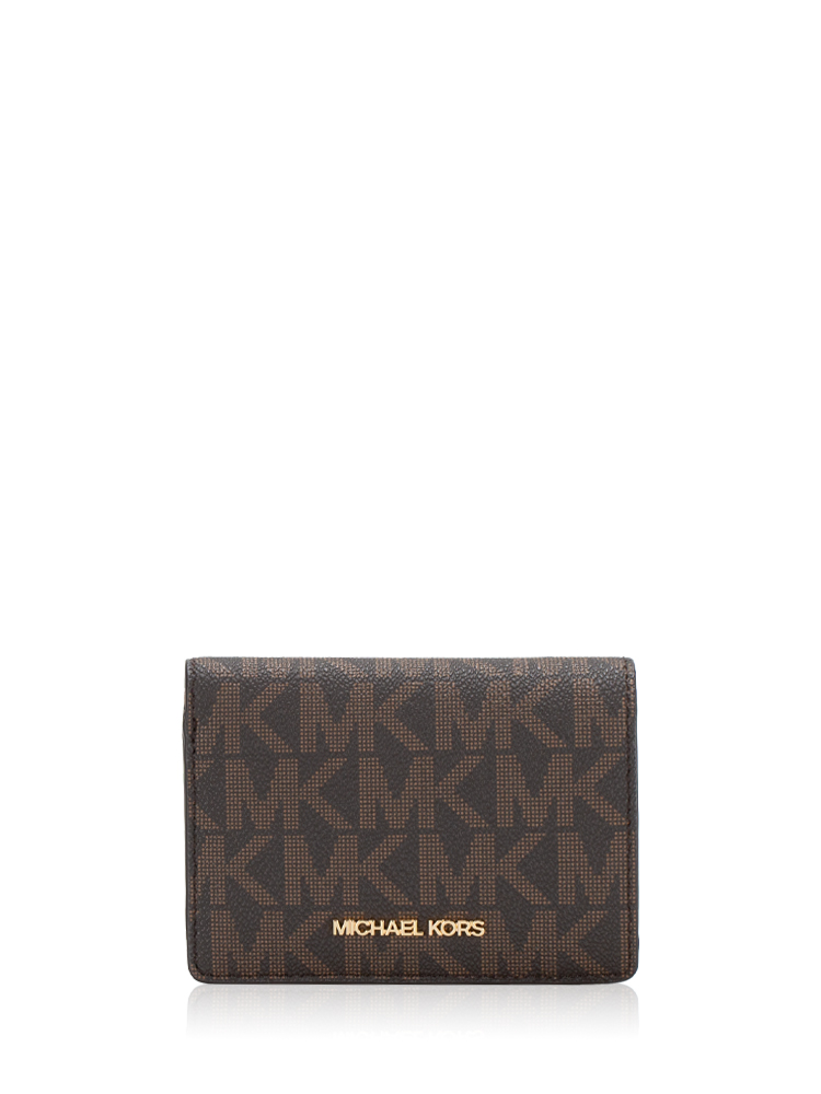 Signature Jet Set Medium Slim Wallet Brown Luggage