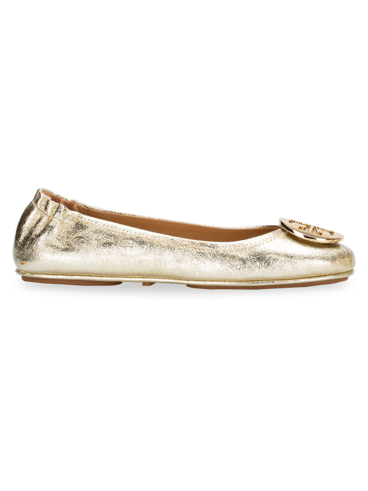 Smooth Metalic Minnie Travel Ballet Flat Spark Gold Sz 7.5