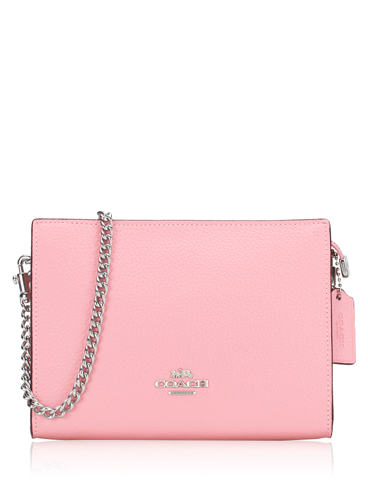 CR238 Slim Leather Crossbody Flower Pink