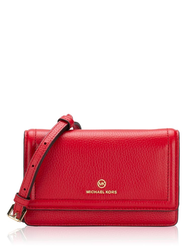 Jet Set Small Leather Smartphone Convertible Crossbody Red