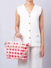 Chelsea Gingham Medium Satchel Pink Multi