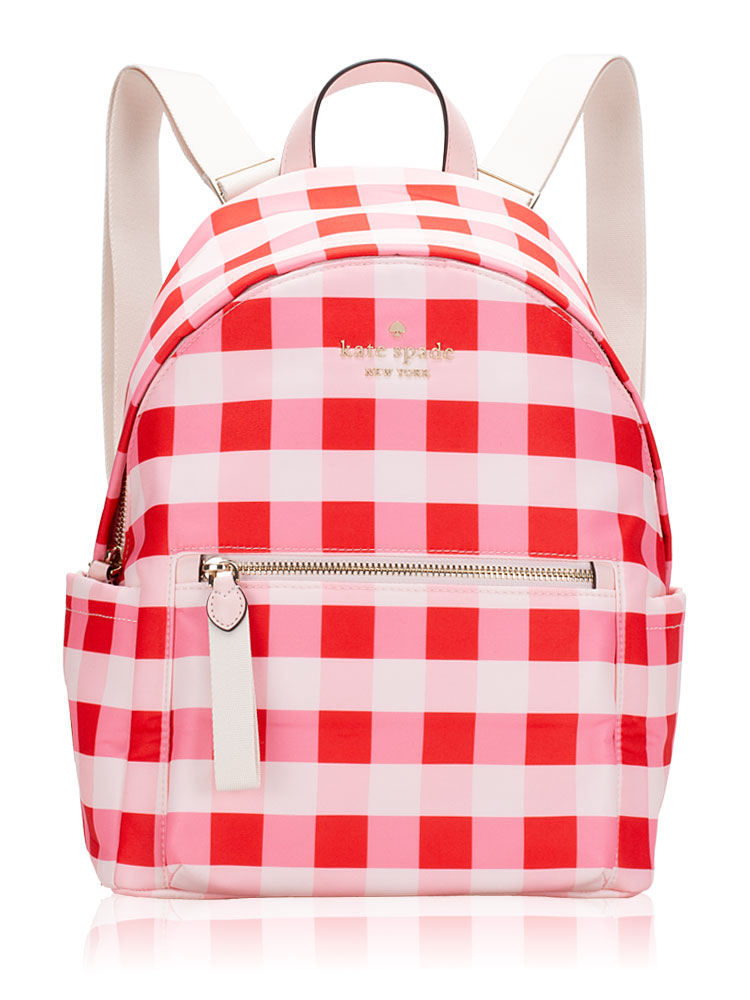 Chelsea Gingham Medium Backpack Pink Multi