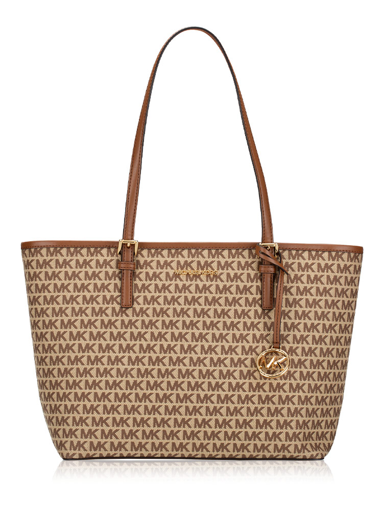 Signature Jet Set Travel Medium Carryall Tote Beige Ebony