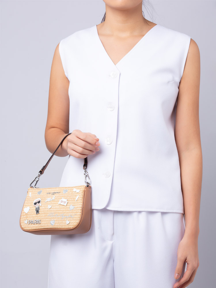 Demi Mini Cate Pins Clutch Light Straw