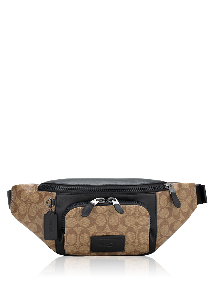 Men C3765 Signature Track Belt Bag Khaki Black