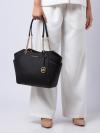 Jet Set Travel Large Chain Shoulder Tote Black 