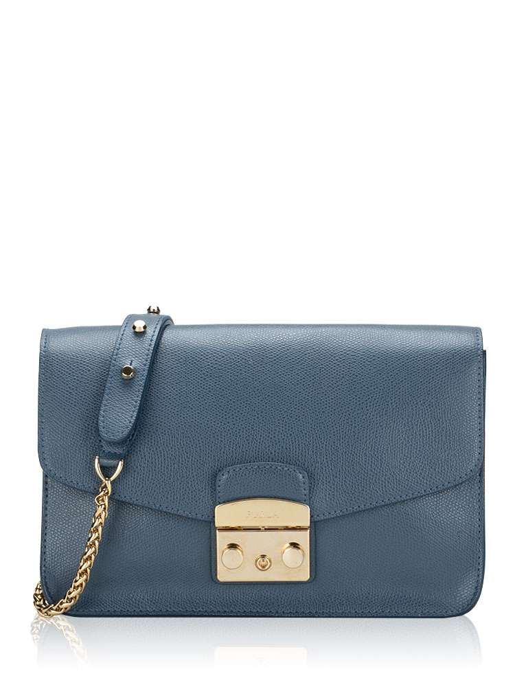 Metropolis Chain Shoulder Bag Avio Scuro