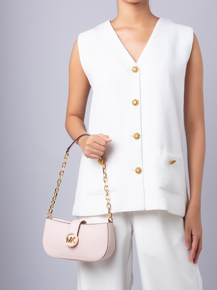 Carmen Small Pouchette Shoulder Bag Powder Blush
