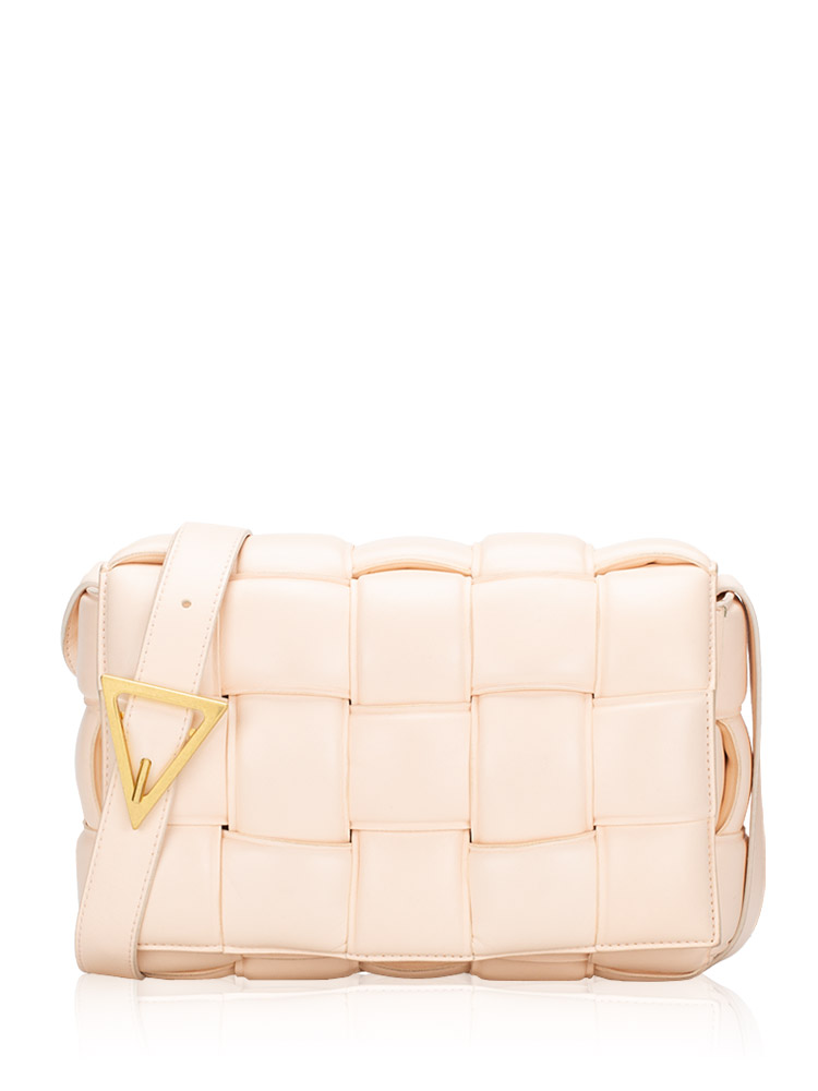 Nappa Maxi Intreccio Padded Cassette Crossbody Melon Washed
