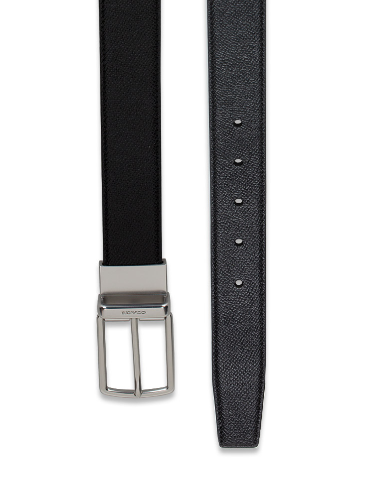 Men CQ027 Harness Buckle Cut To Reversible Belt Black Brown 30 mm