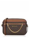 Jet Set Signature Large East West Zip Chain Crossbody Brown