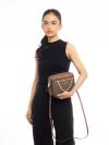 Jet Set Signature Large East West Zip Chain Crossbody Brown