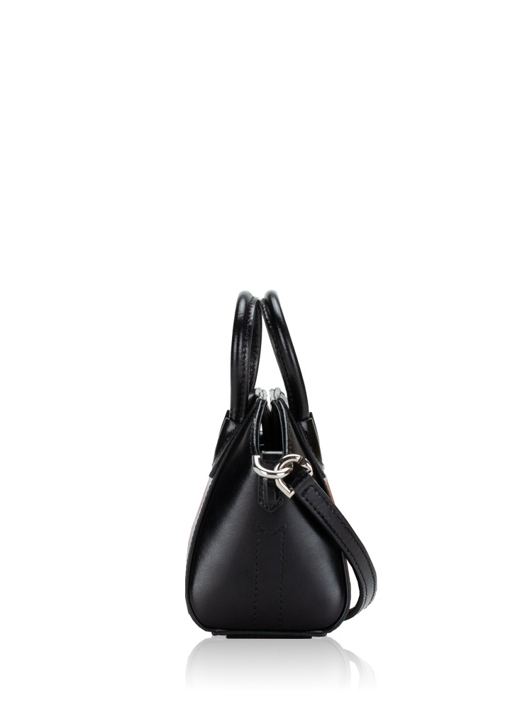 Shiny Lord Calfskin Micro Antigona Black