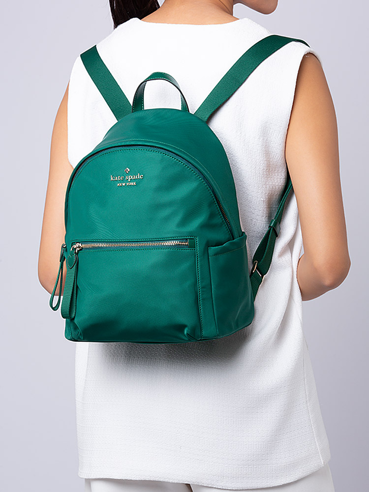 Chelsea Medium Backpack Deep Jade Gold