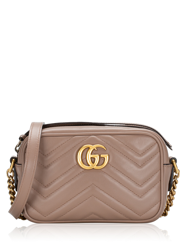 Calfskin Matelasse GG Marmont Mini Camera Bag Porcelain Rose