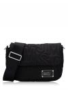 4S4HMS005H02 Nylon Jumbled Logo Messenger Black