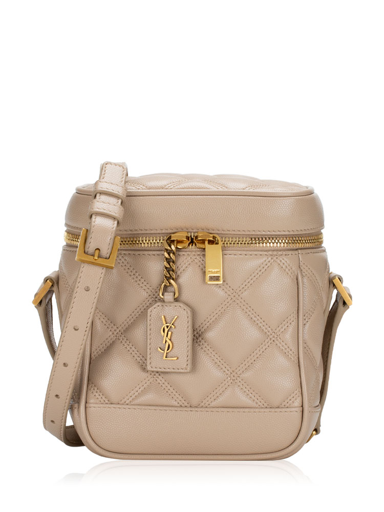 Grain de Poudre Quilted 80's Vanity Bag Dark Beige