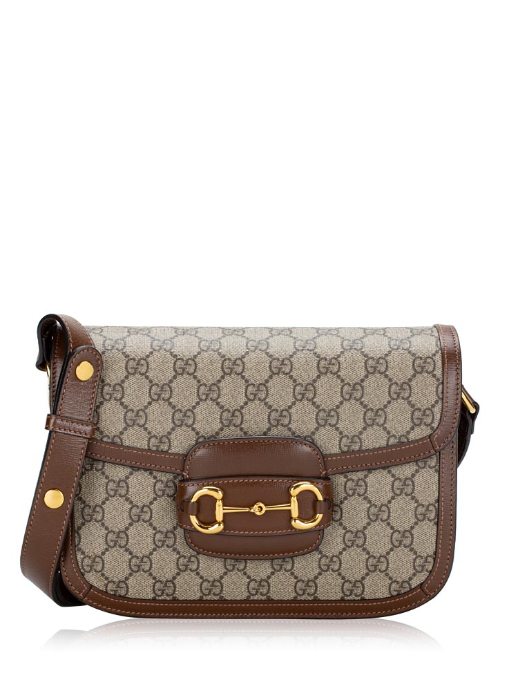 GG Supreme Horsebit 1955 Shoulder Bag Beige Ebony