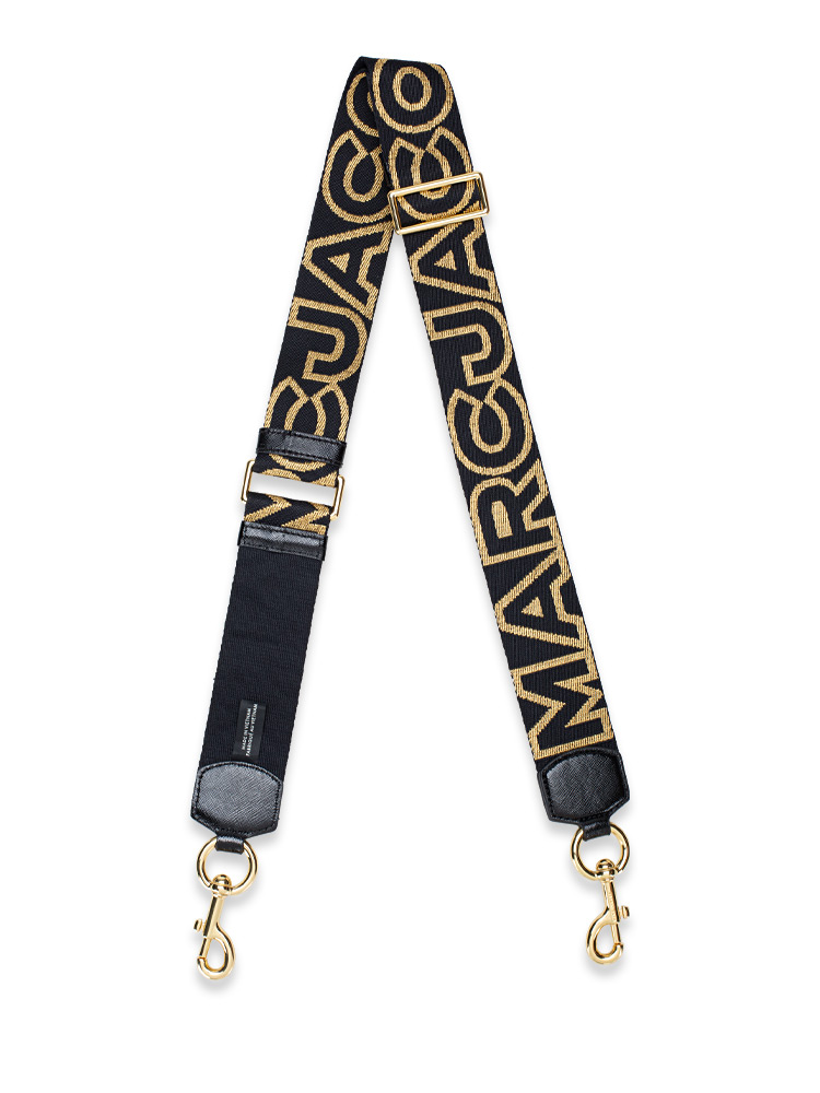 2S3SST001S02 The Outline Logo Webbing Strap Black Gold