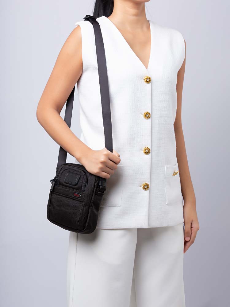 Alpha Nylon Small Crossbody Black