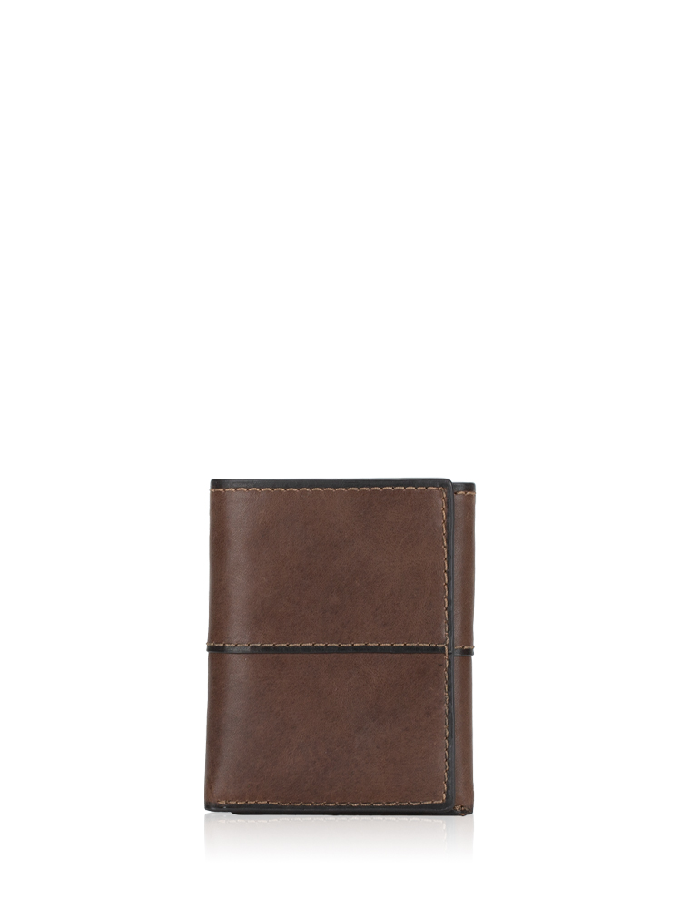 Men SML1068201 Ethan Trifold Wallet Dark Brown