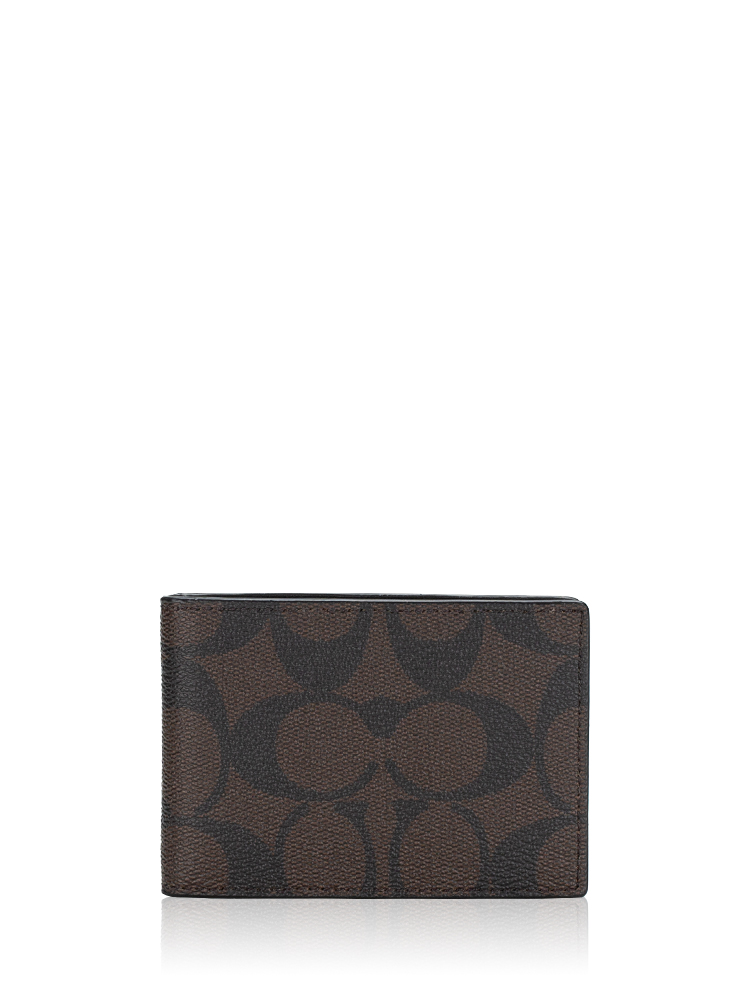 Men CM166 Signature Compact Billfold Mahogany Black
