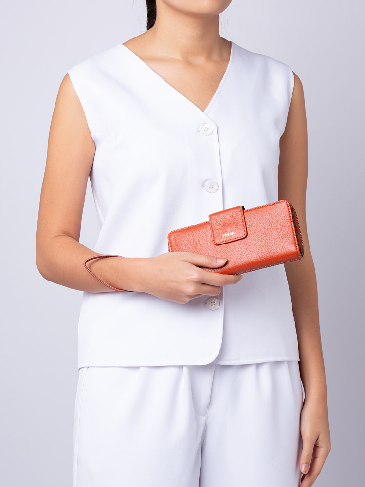 SWL2228619 Madison Zip Wallet Red Clay
