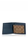 Men CU127 Signature 3 in 1 Colorblock Wallet Khaki Denim