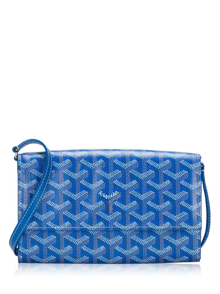 Goyardine Varenne Wallet on Strap Sky Blue