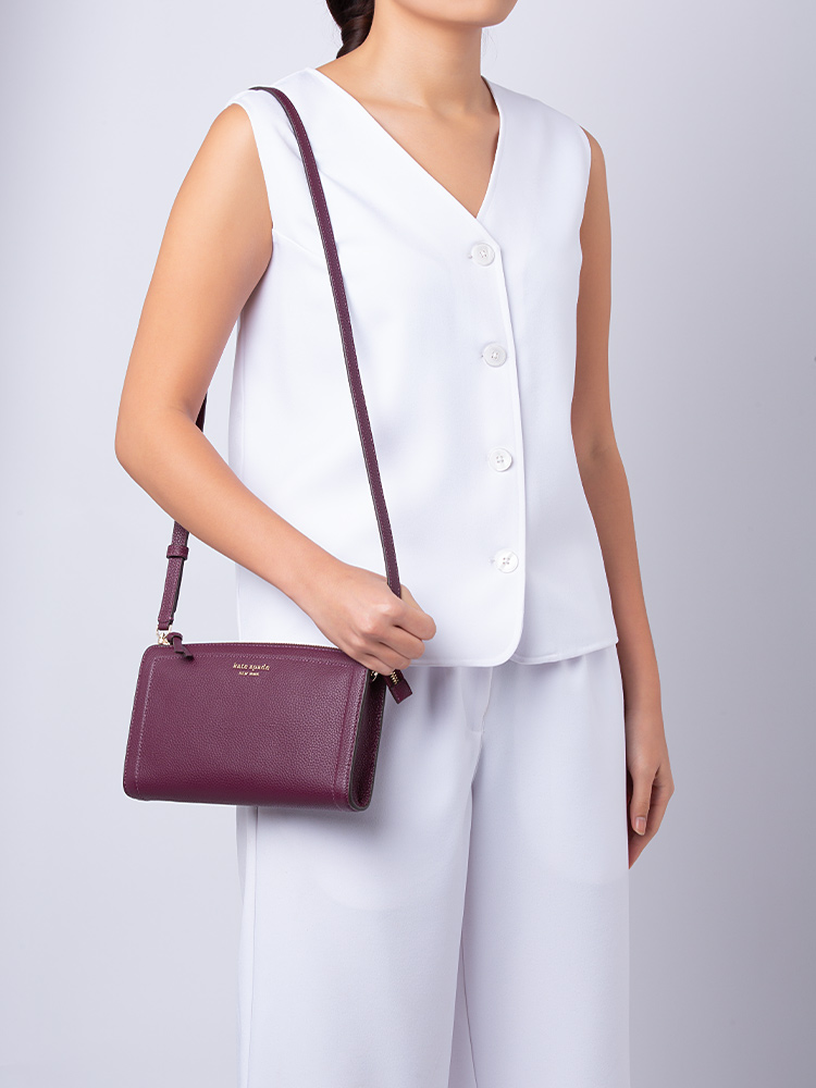 Knott Leather Small Crossbody Deep Cherry