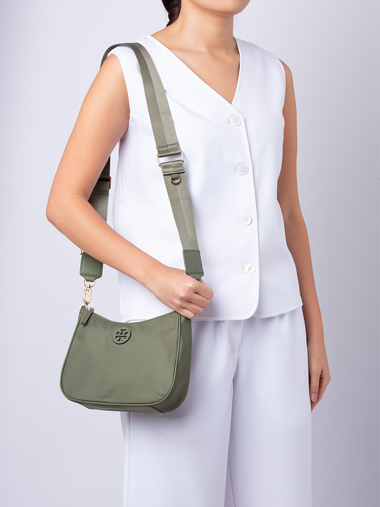 Nylon Web Convertible Crossbody Palm Leaf