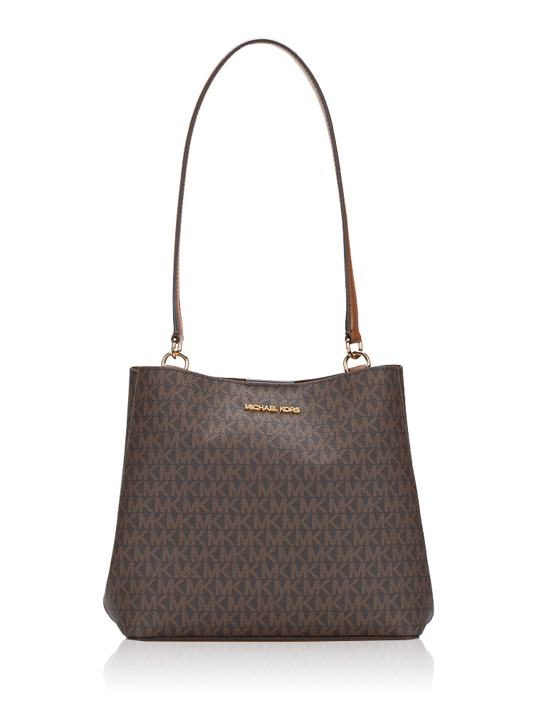 Signature Pratt Medium Bucket Bag Brown