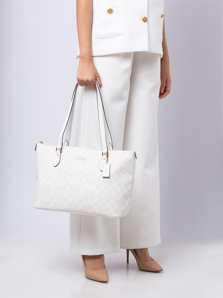 CS187 Signature Gallery Tote Chalk Glacier White
