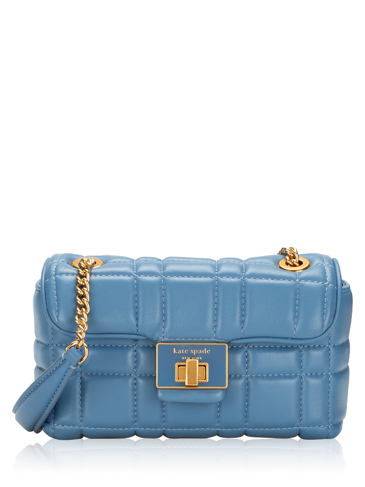 Evelyn Quilted Small Shoulder Bag Manta Blue