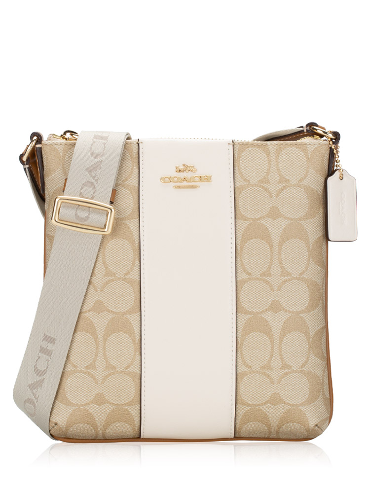 CR248 Signature Stripe Mini Rowan File Bag Light Khaki Chalk Light Saddle